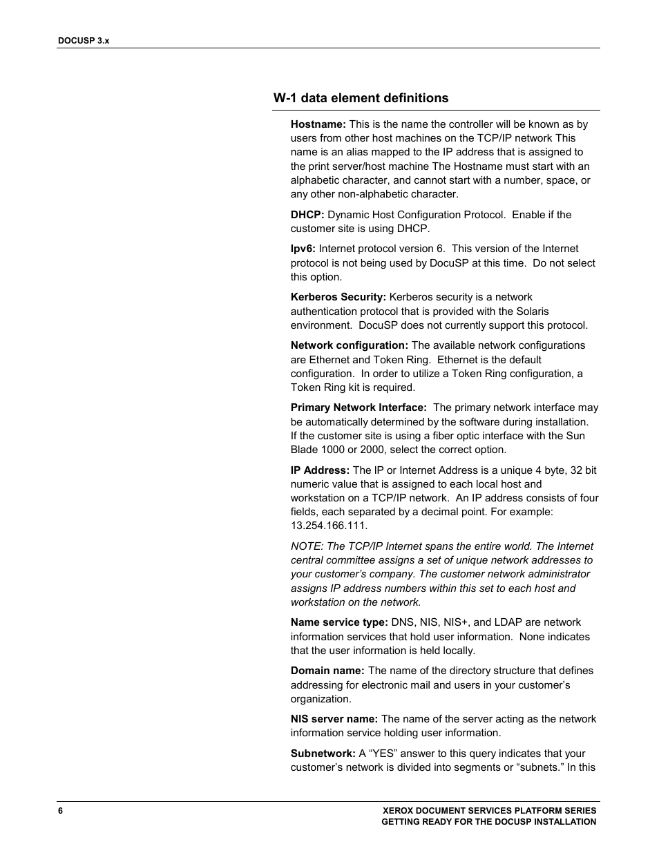 W-1 data element definitions | Xerox 701P38969 User Manual | Page 10 / 27