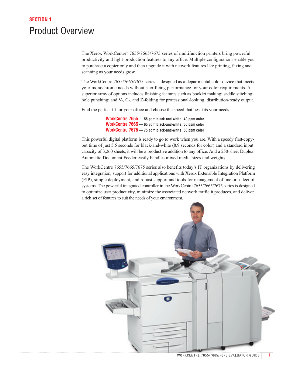 Product overview | Xerox 7655 User Manual | Page 3 / 24