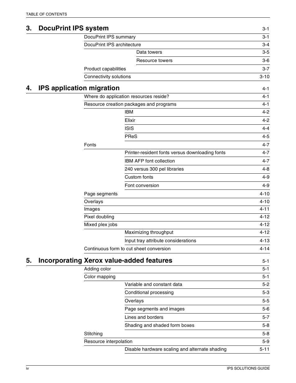 Docuprint ips system, Ips application migration, Incorporating xerox value-added features | Xerox 721P88200 User Manual | Page 4 / 110