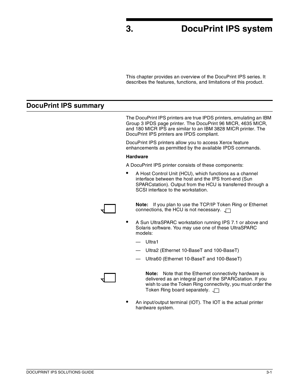 3docuprint ips system, Docuprint ips summary | Xerox 721P88200 User Manual | Page 41 / 110