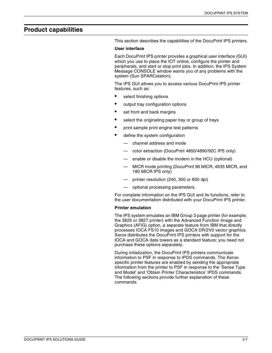 Product capabilities | Xerox 721P88200 User Manual | Page 47 / 110
