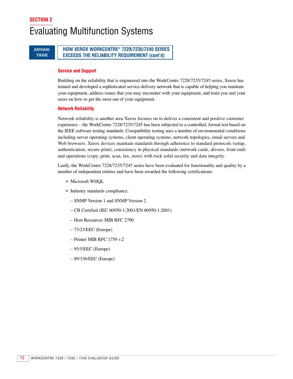 Evaluating multifunction systems | Xerox 7235 User Manual | Page 12 / 24