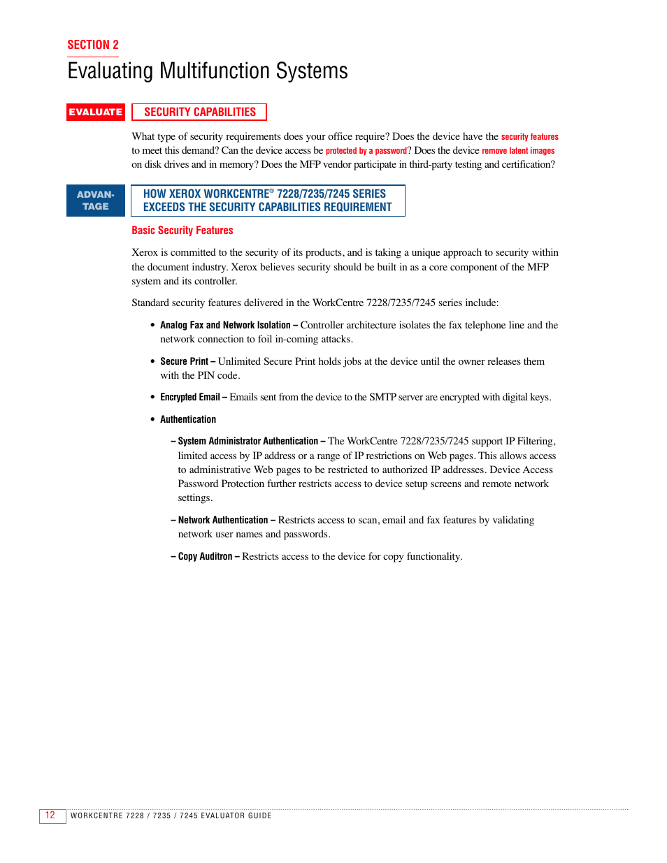 Evaluating multifunction systems | Xerox 7235 User Manual | Page 14 / 24