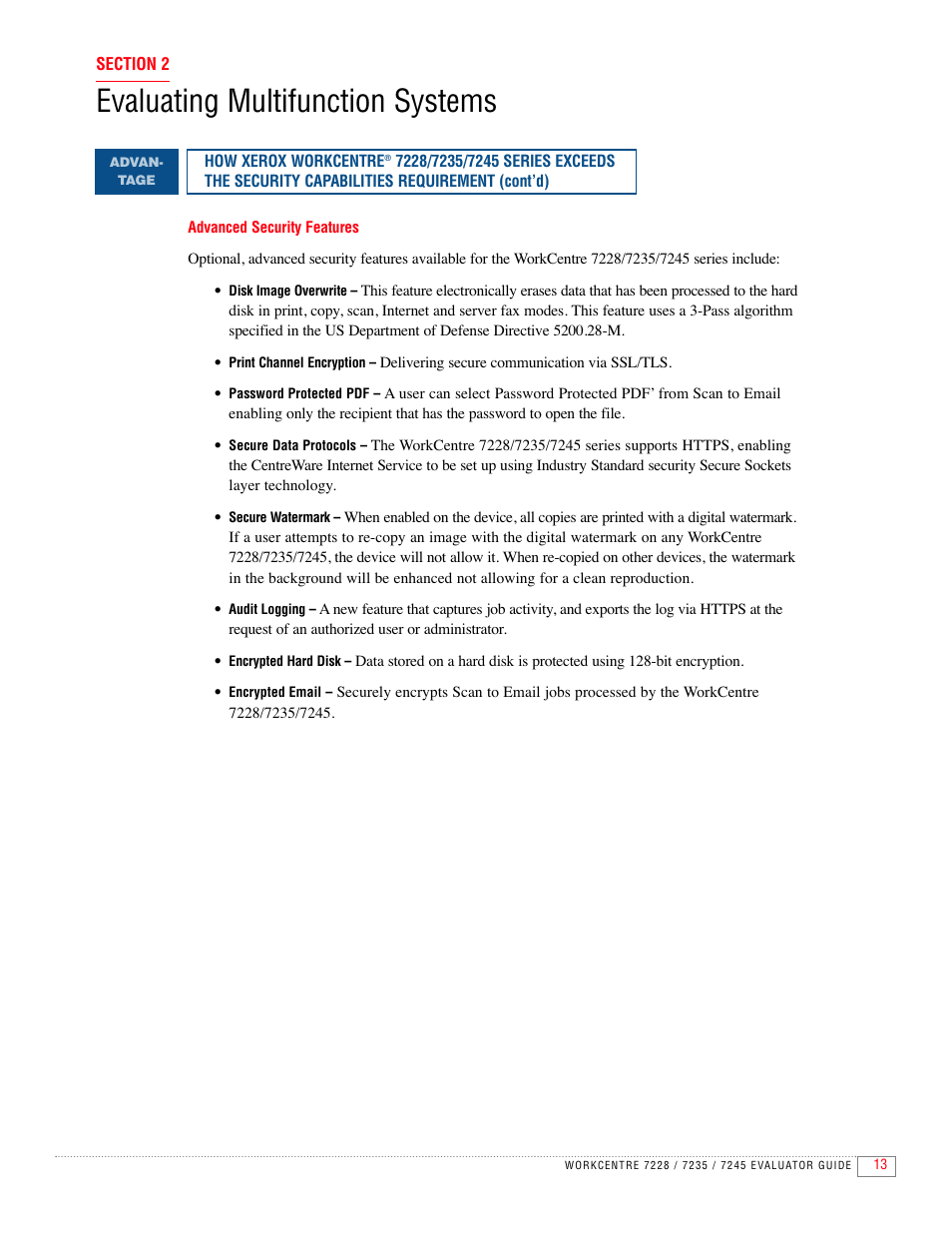 Evaluating multifunction systems | Xerox 7235 User Manual | Page 15 / 24