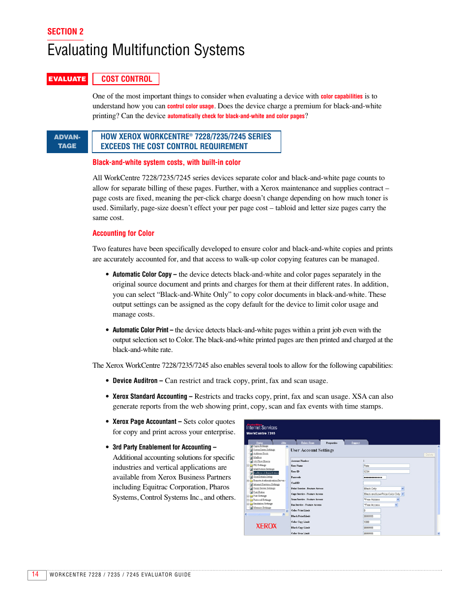 Evaluating multifunction systems | Xerox 7235 User Manual | Page 16 / 24