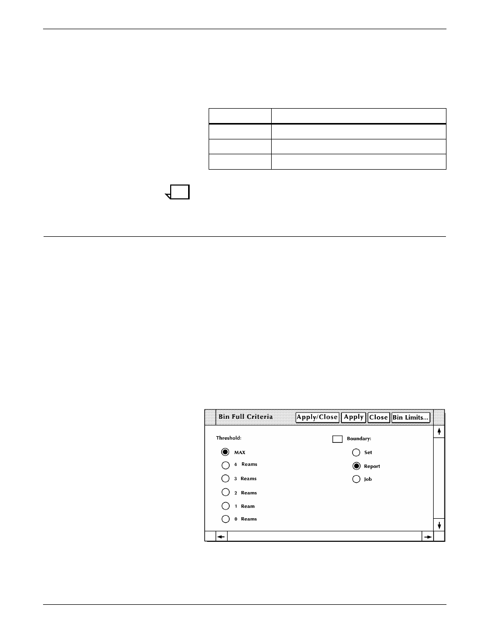 Bin full criteria and setting bin limits | Xerox 180 User Manual | Page 226 / 362
