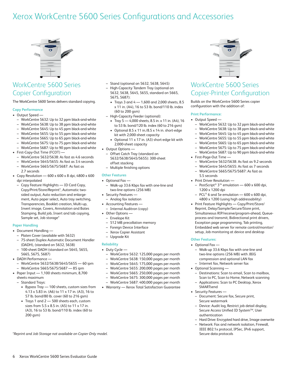 Workcentre 5600 series copier configuration | Xerox 5687 User Manual | Page 6 / 28