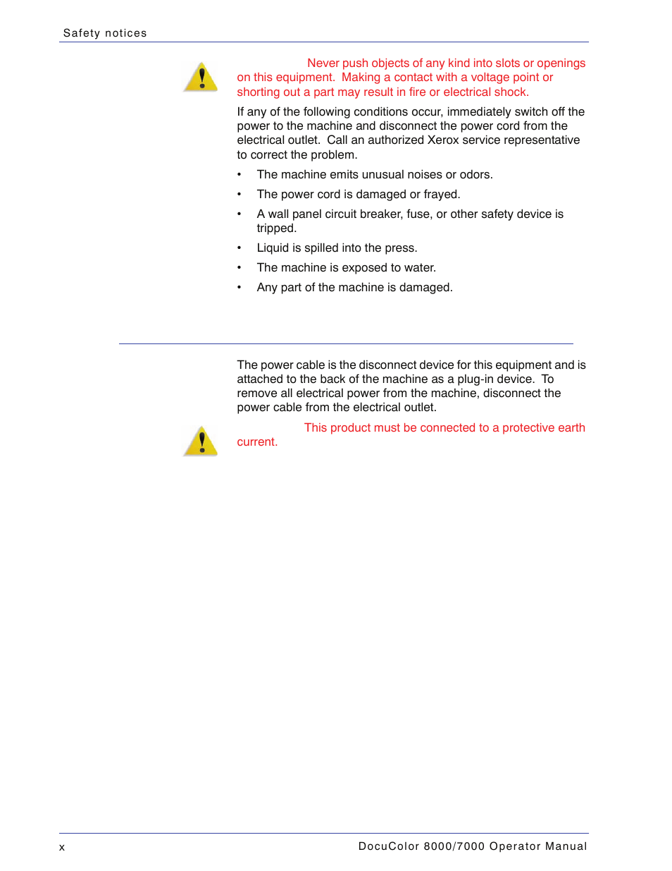 Xerox DocuColor 7000  EN User Manual | Page 12 / 194