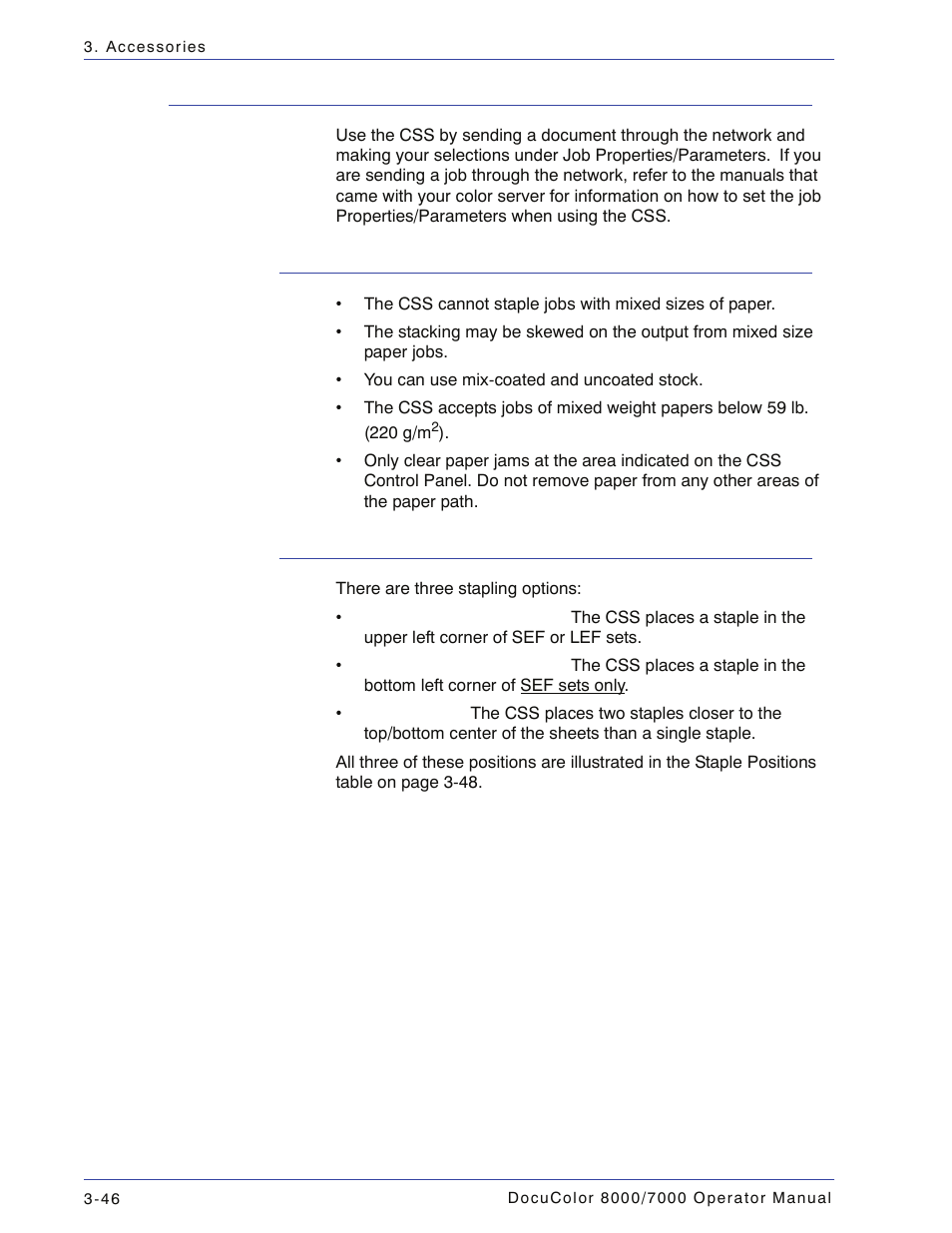 Using the stacker/stapler, Hints and tips, Stapling hints | Using the stacker/stapler -46, Hints and tips -46 stapling hints -46 | Xerox DocuColor 7000  EN User Manual | Page 120 / 194