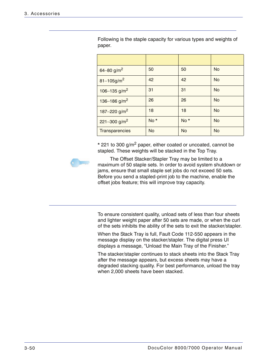 Unloading the stacker/stapler | Xerox DocuColor 7000  EN User Manual | Page 124 / 194