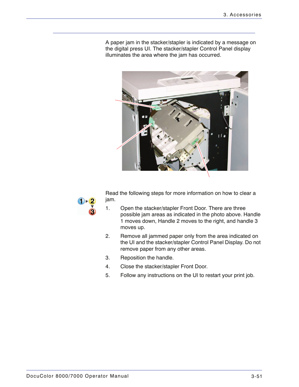 Jam clearance, Jam clearance -51 | Xerox DocuColor 7000  EN User Manual | Page 125 / 194