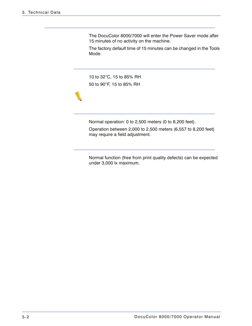 Environmental requirements, Ambient temperature and humidity, Altitude | Illumination, Environmental requirements -2 | Xerox DocuColor 7000  EN User Manual | Page 148 / 194