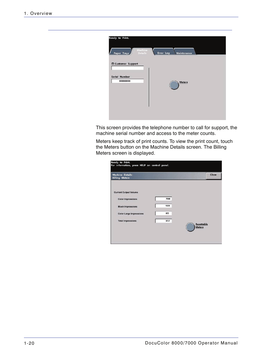 Machine details tab, Machine details tab -20 | Xerox DocuColor 7000  EN User Manual | Page 46 / 194