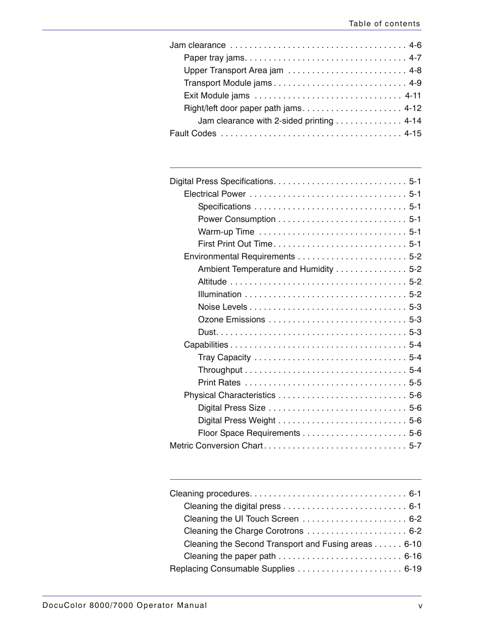 Xerox DocuColor 7000  EN User Manual | Page 7 / 194