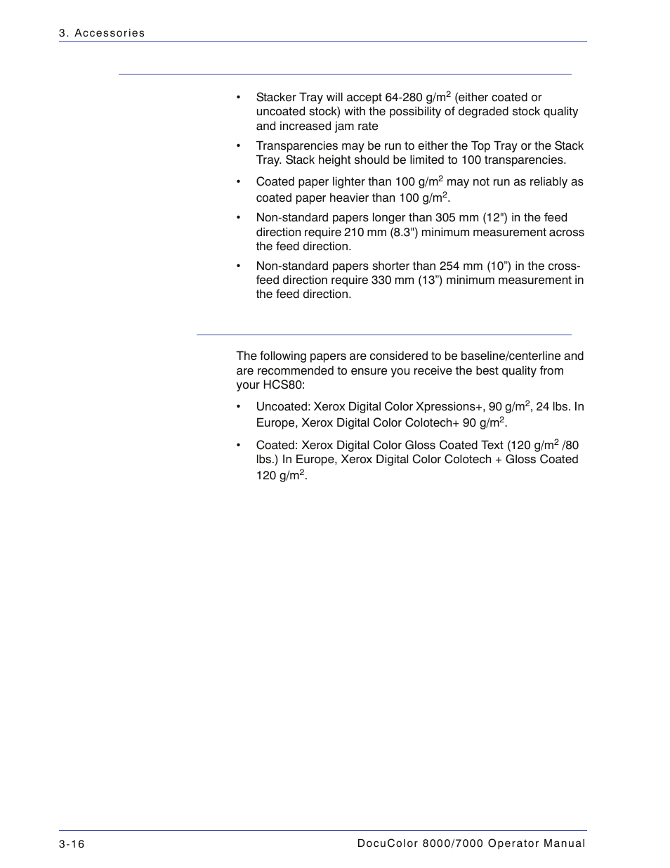 Paper guidelines, Recommended baseline/centerline, Paper guidelines -16 | Recommended baseline/centerline -16 | Xerox DocuColor 7000  EN User Manual | Page 90 / 194