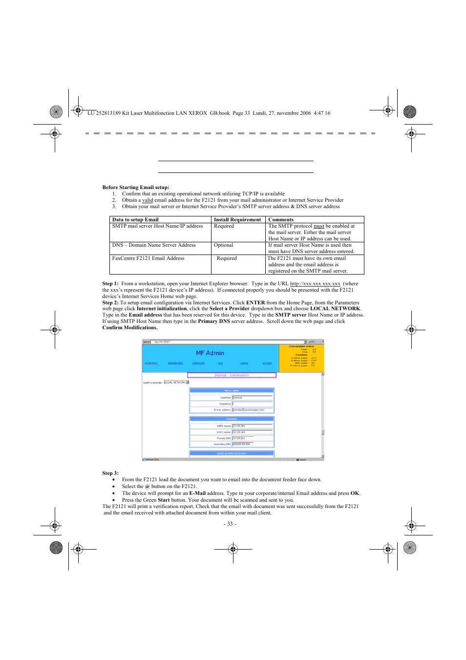 Etwork, Configurations | Xerox FaxCentre F2121 User Manual | Page 33 / 112