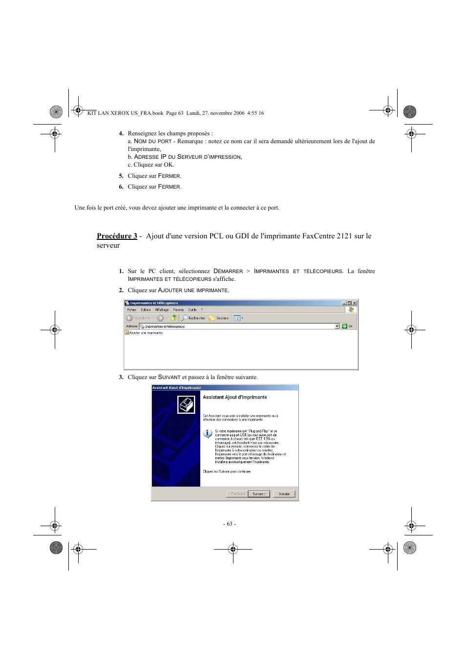 Xerox FaxCentre F2121 User Manual | Page 63 / 112