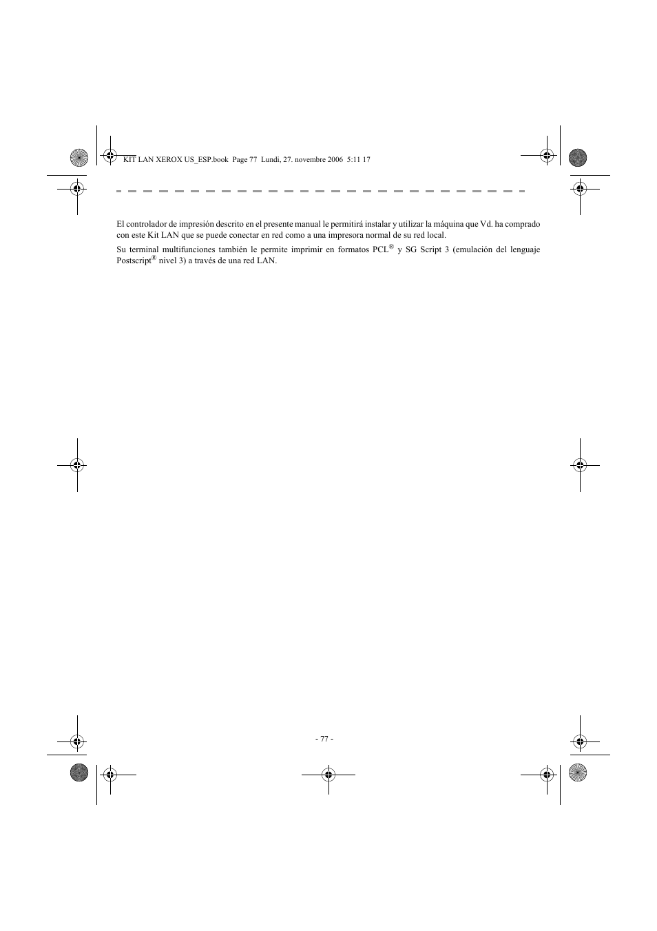 Ntroducción | Xerox FaxCentre F2121 User Manual | Page 77 / 112