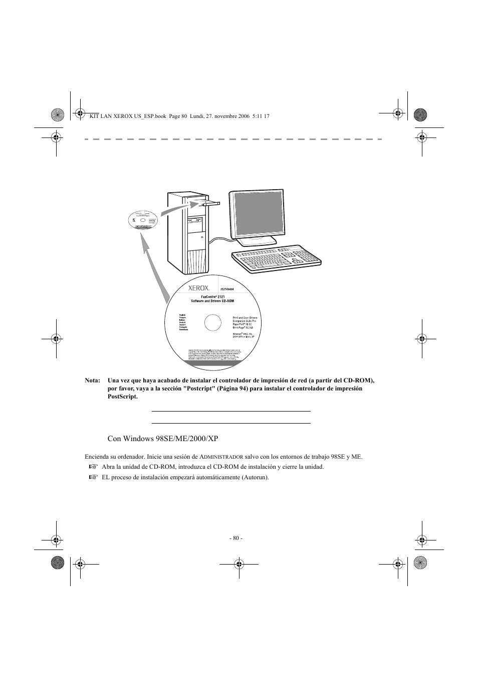 Lan gdi | Xerox FaxCentre F2121 User Manual | Page 80 / 112