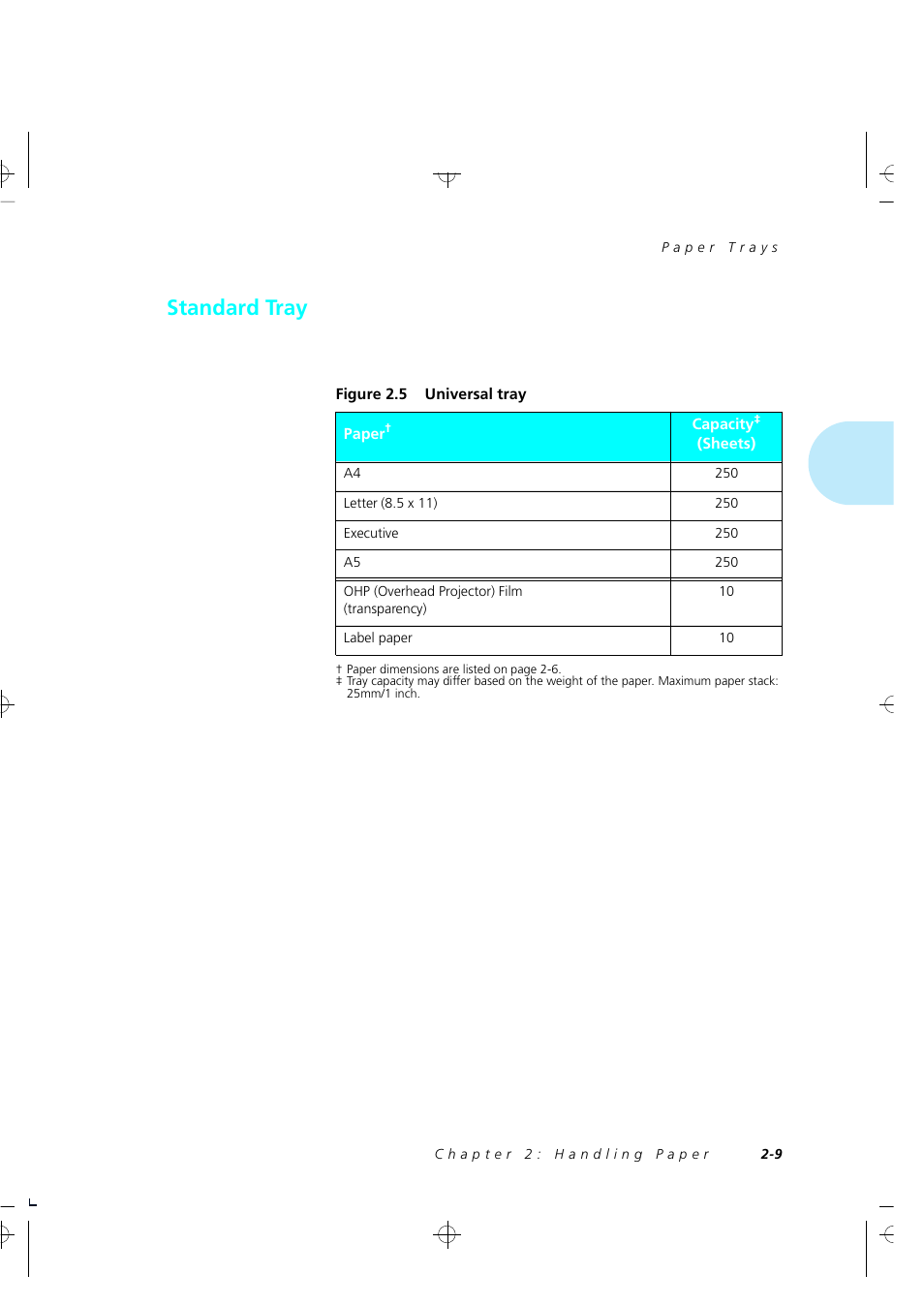 Standard tray | Xerox 4505/4505ps User Manual | Page 21 / 286