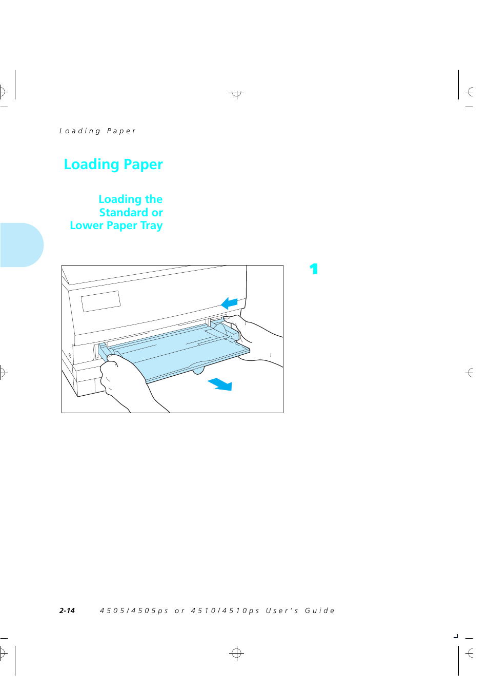 Loading paper, Loading the standard or lower paper tray | Xerox 4505/4505ps User Manual | Page 26 / 286