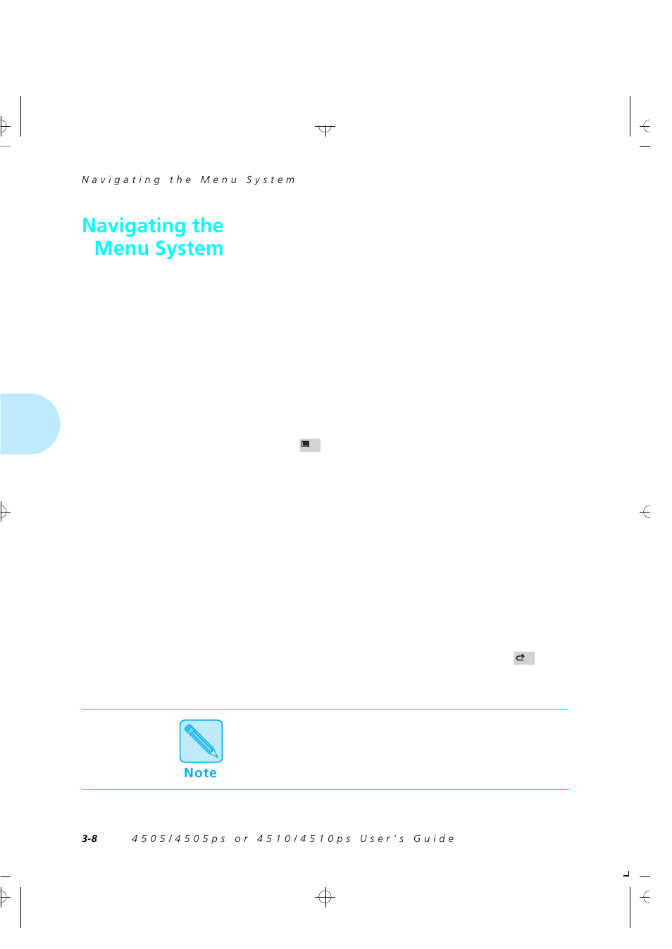 Navigating the menu system | Xerox 4505/4505ps User Manual | Page 54 / 286