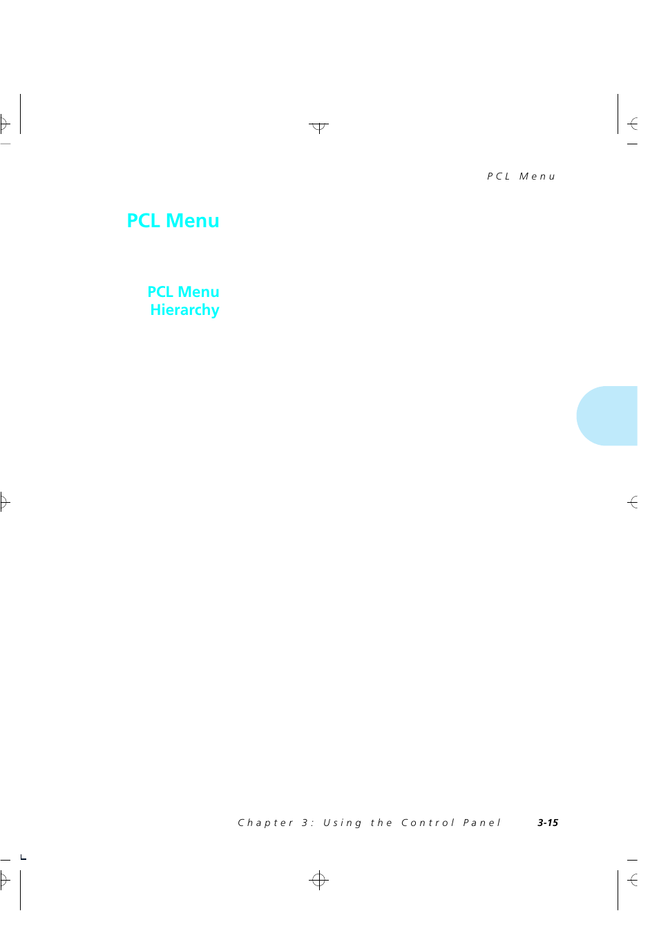 Pcl menu, Pcl menu hierarchy | Xerox 4505/4505ps User Manual | Page 61 / 286