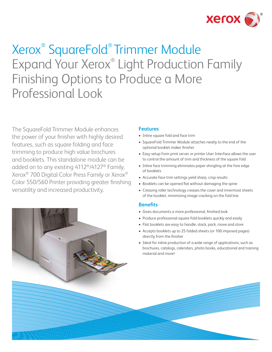Xerox SquareFold 610P729932 User Manual | 2 pages