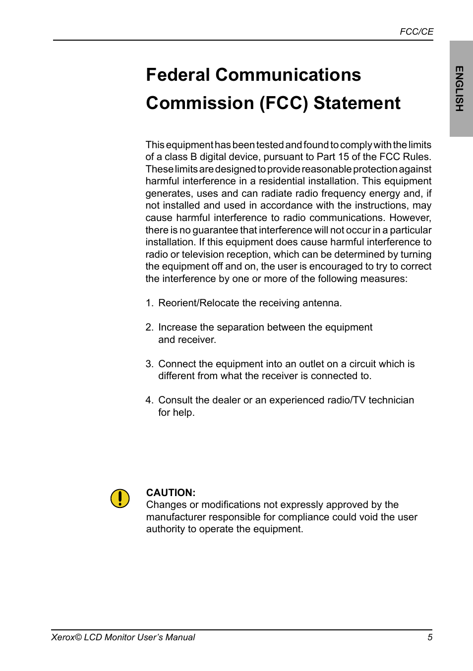 Federal communications, Commission (fcc) statement, Federal communications commission (fcc) statement | Xerox XM3-22w User Manual | Page 6 / 31