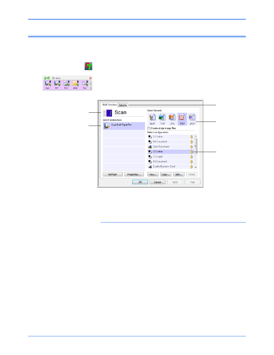 Configuring the one touch buttons | Xerox DocuMate 752 User Manual | Page 23 / 70