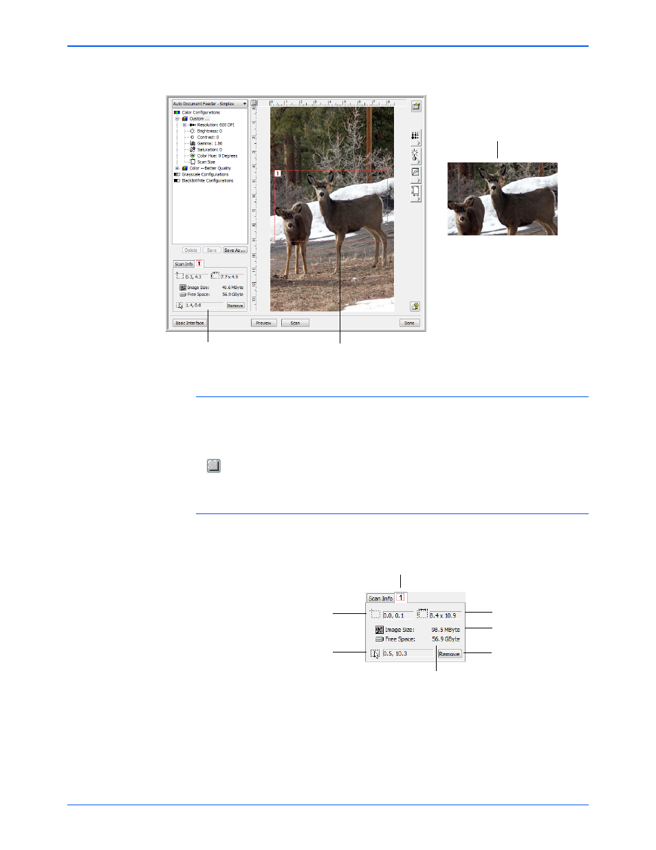 The ruler units, The scan info box | Xerox DocuMate 752 User Manual | Page 48 / 70