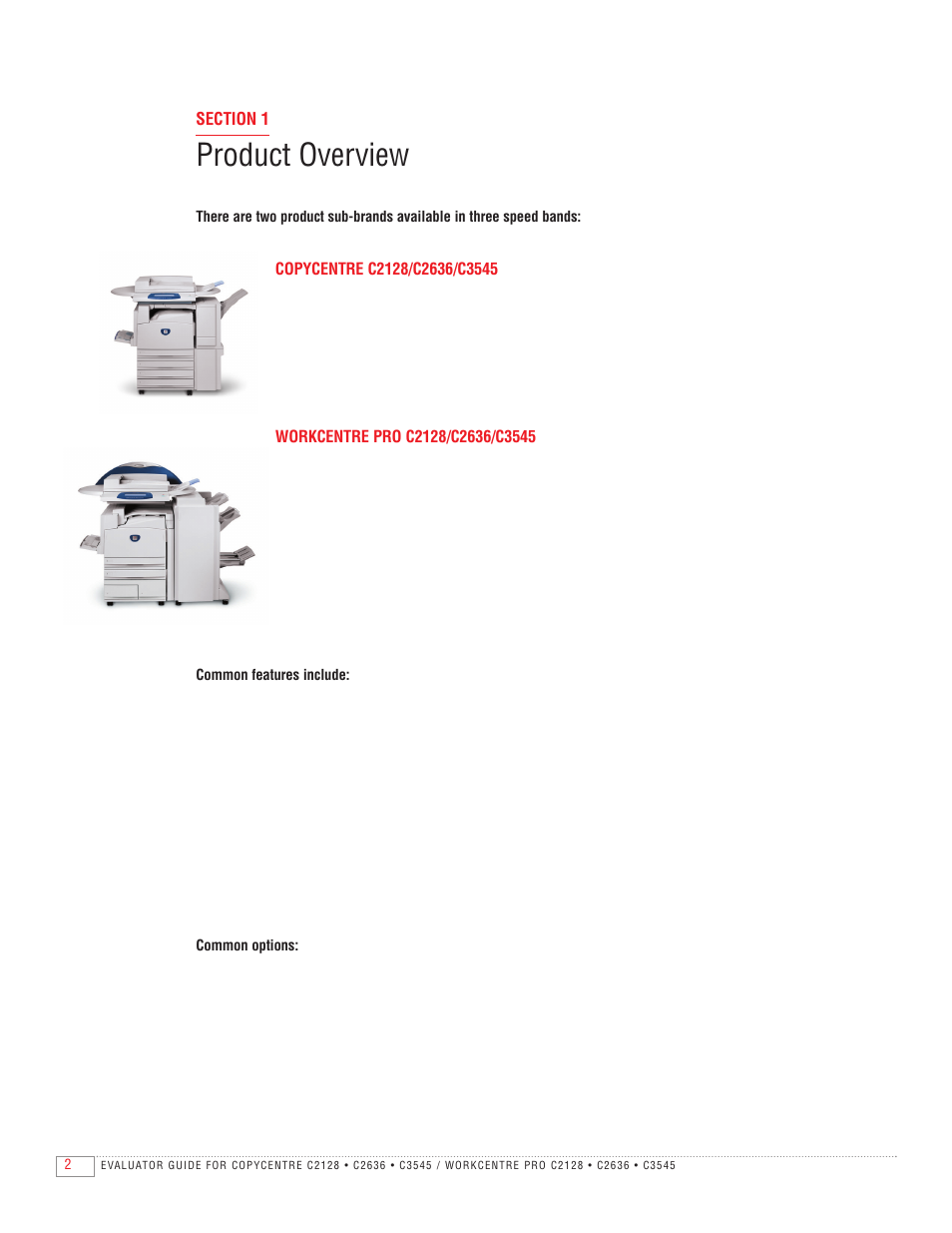 Product overview | Xerox C2128 User Manual | Page 4 / 20