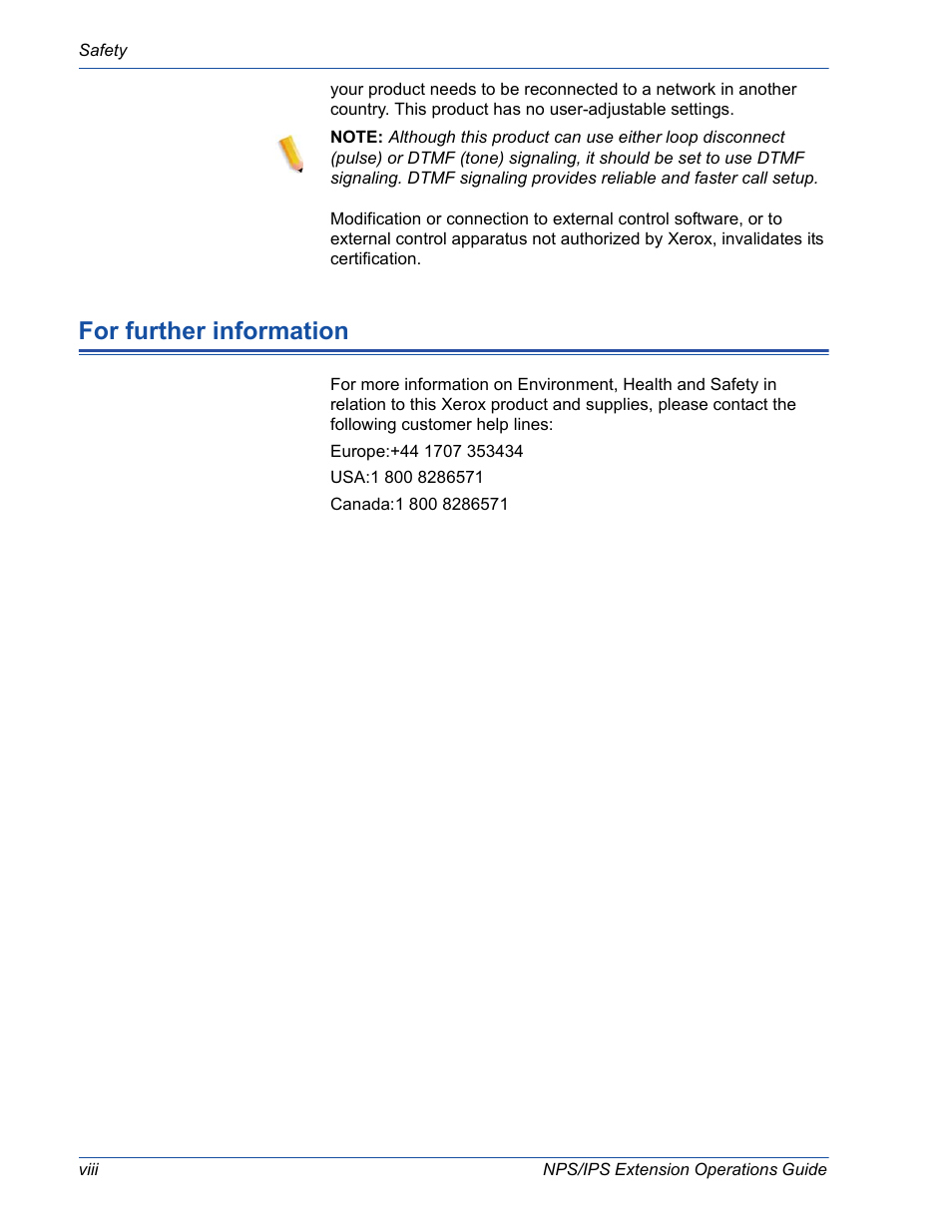 For further information | Xerox 115 User Manual | Page 10 / 34