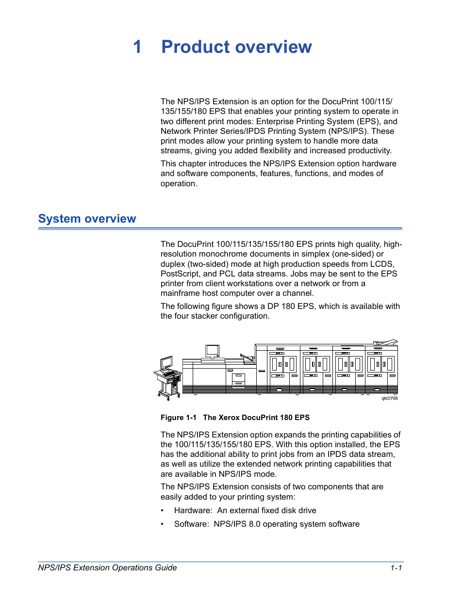 1 product overview, System overview, System overview -1 | Xerox 115 User Manual | Page 17 / 34