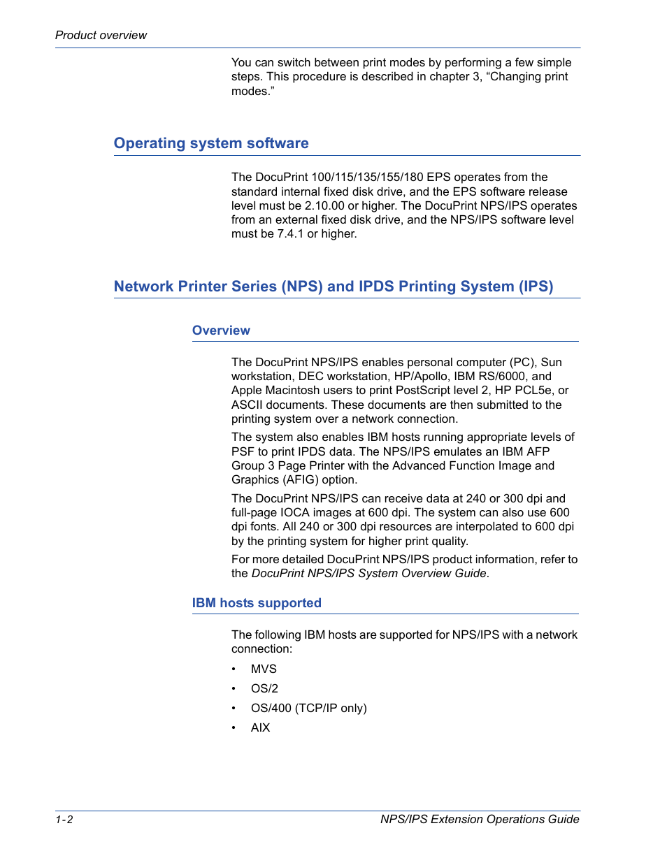 Operating system software | Xerox 115 User Manual | Page 18 / 34