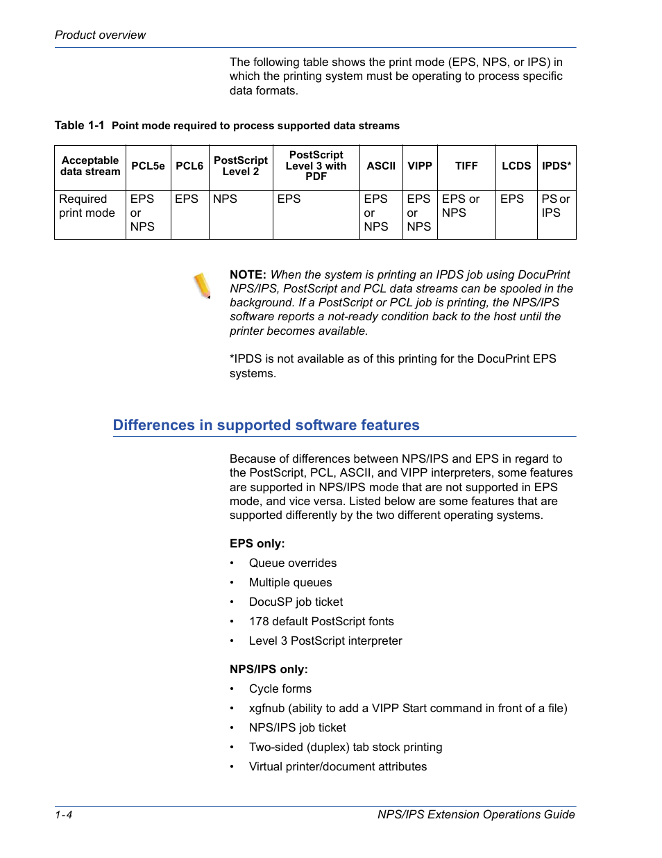 Differences in supported software features, Differences in supported software features -4 | Xerox 115 User Manual | Page 20 / 34