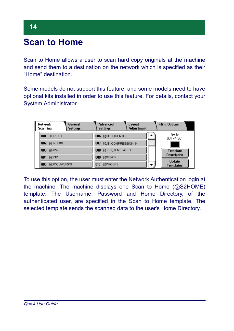 Scan to home | Xerox XT3008EN0-2 User Manual | Page 16 / 30