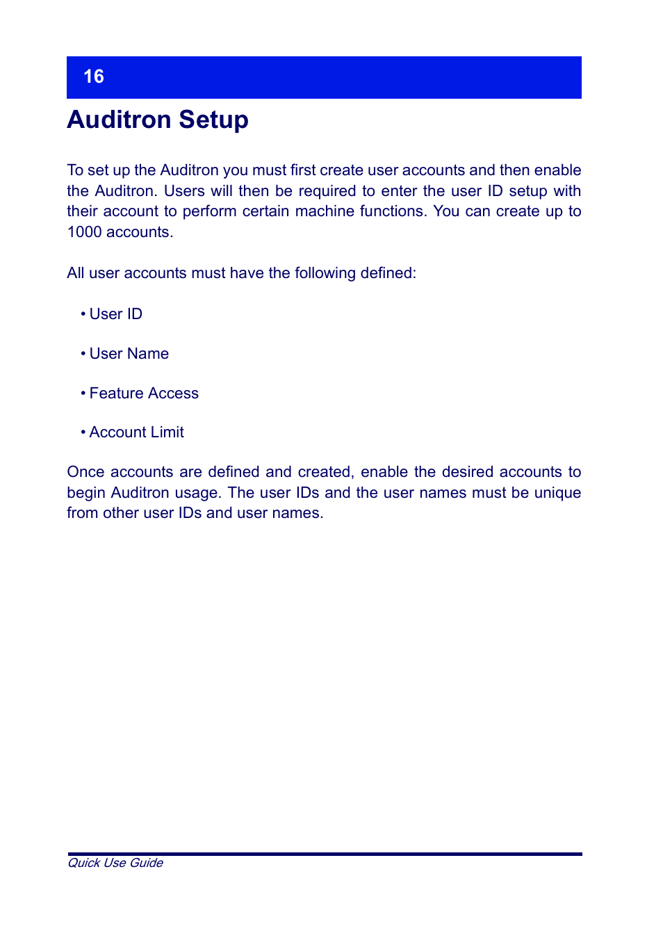 Auditron setup | Xerox XT3008EN0-2 User Manual | Page 18 / 30