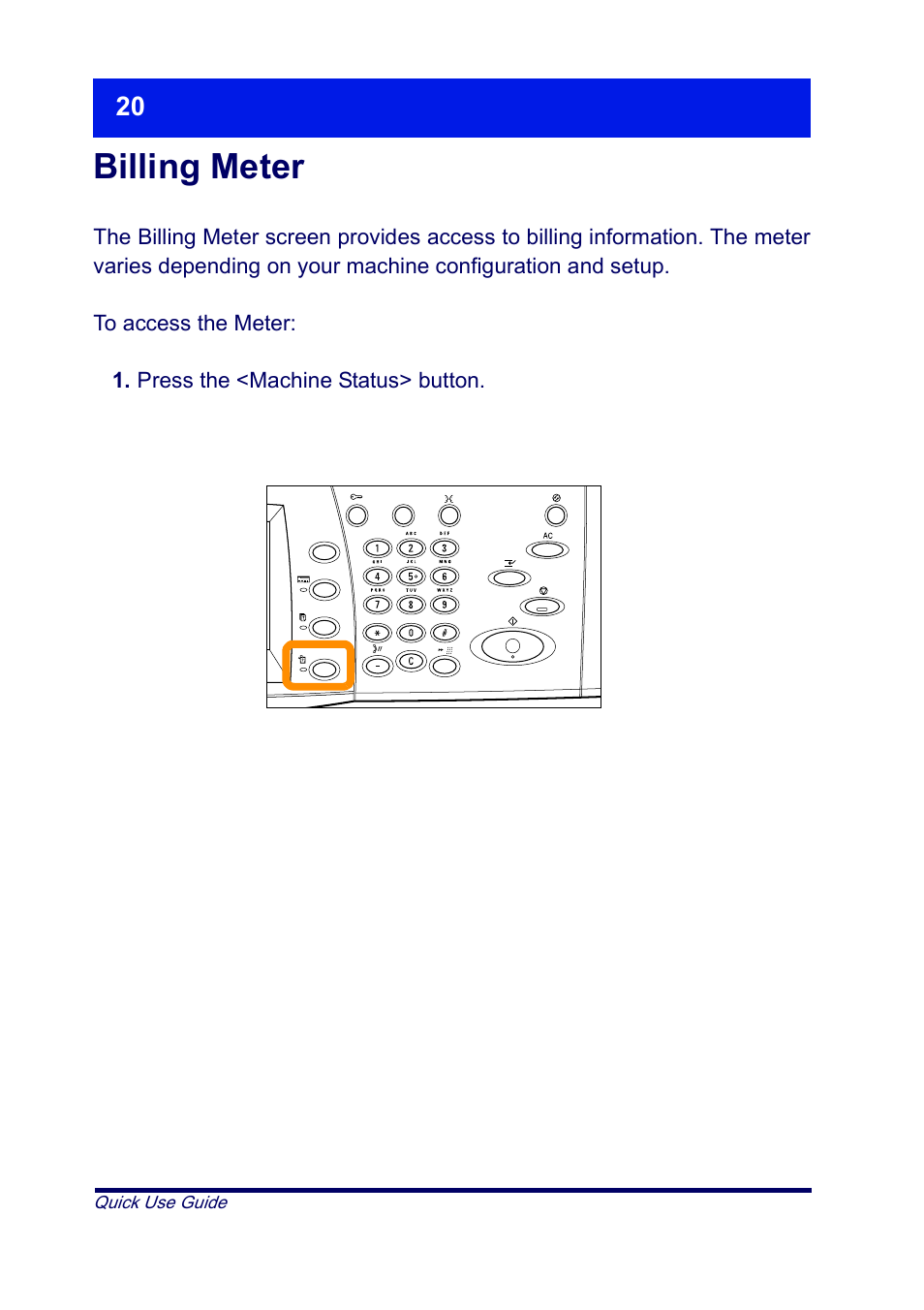 Billing meter | Xerox XT3008EN0-2 User Manual | Page 22 / 30