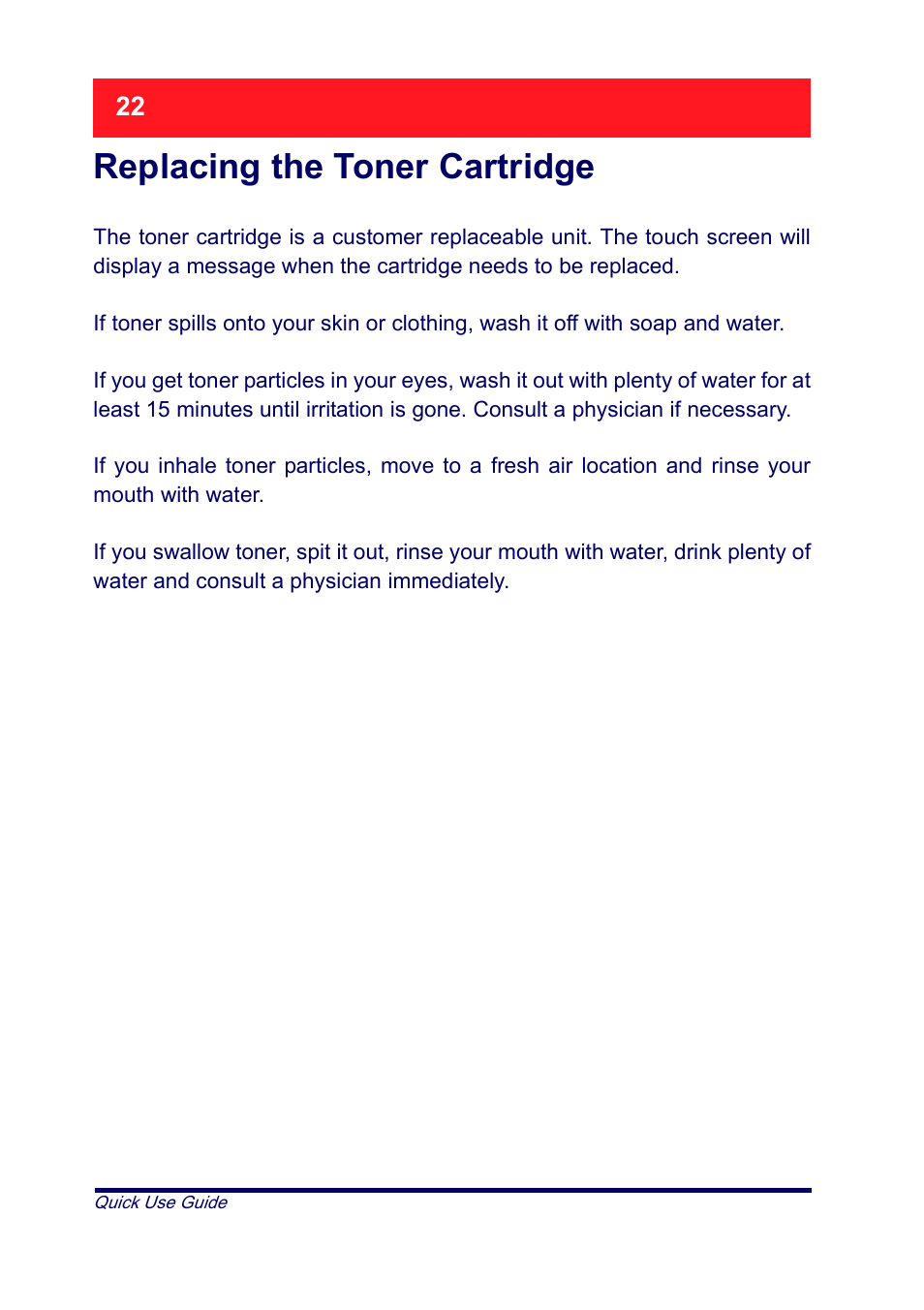 Replacing the toner cartridge | Xerox XT3008EN0-2 User Manual | Page 24 / 30