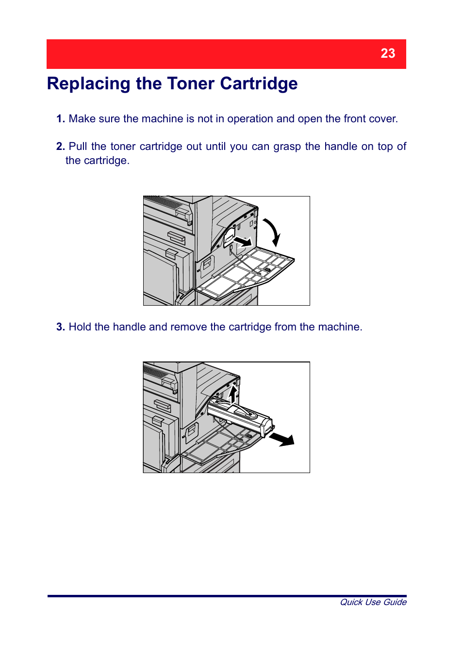 Replacing the toner cartridge | Xerox XT3008EN0-2 User Manual | Page 25 / 30