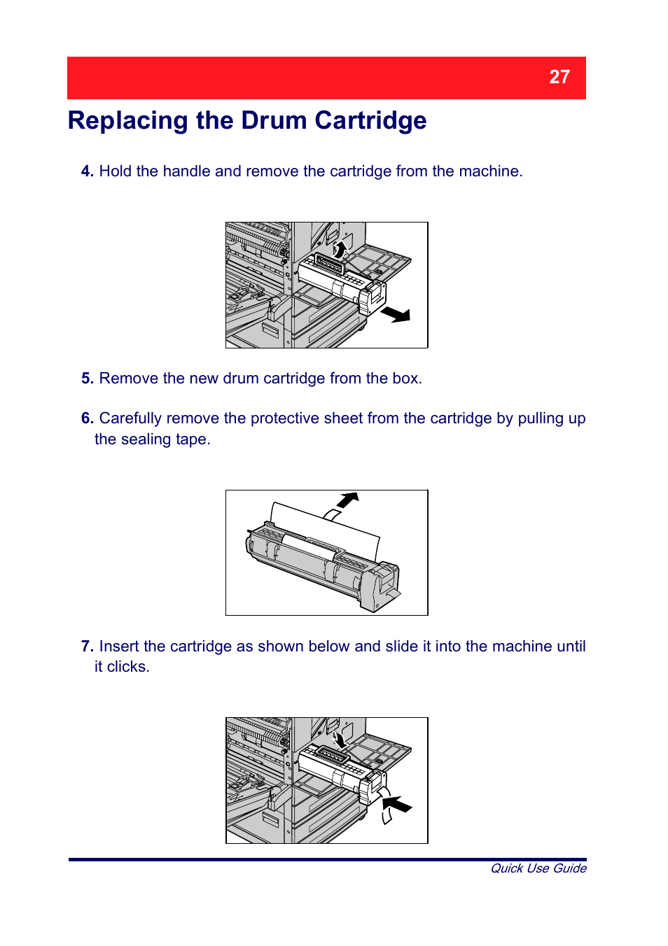 Replacing the drum cartridge | Xerox XT3008EN0-2 User Manual | Page 29 / 30
