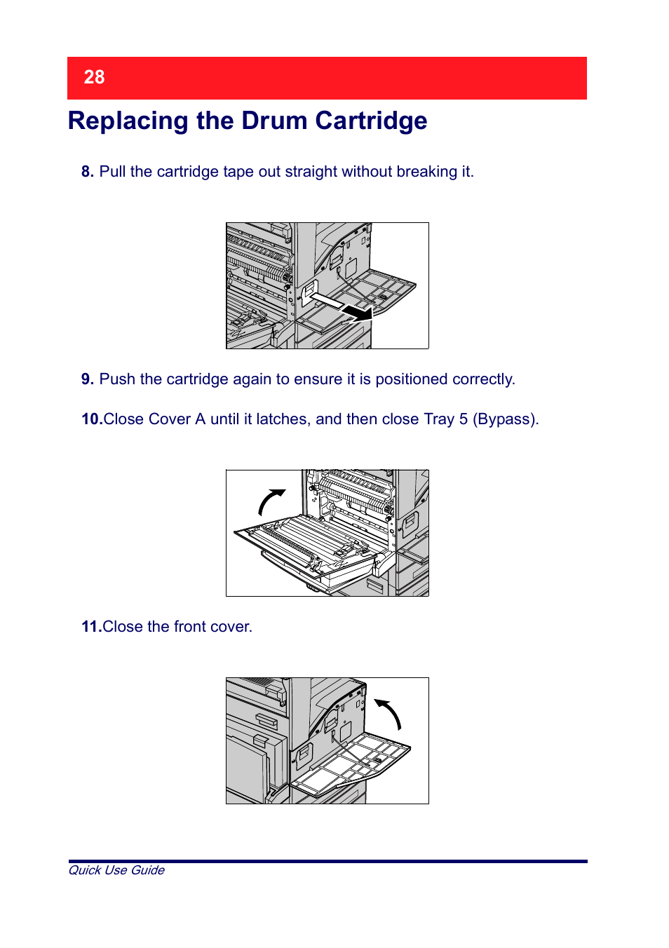 Replacing the drum cartridge | Xerox XT3008EN0-2 User Manual | Page 30 / 30