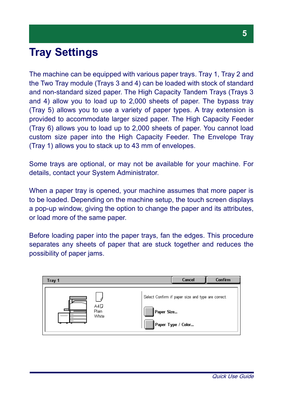 Tray settings | Xerox XT3008EN0-2 User Manual | Page 7 / 30