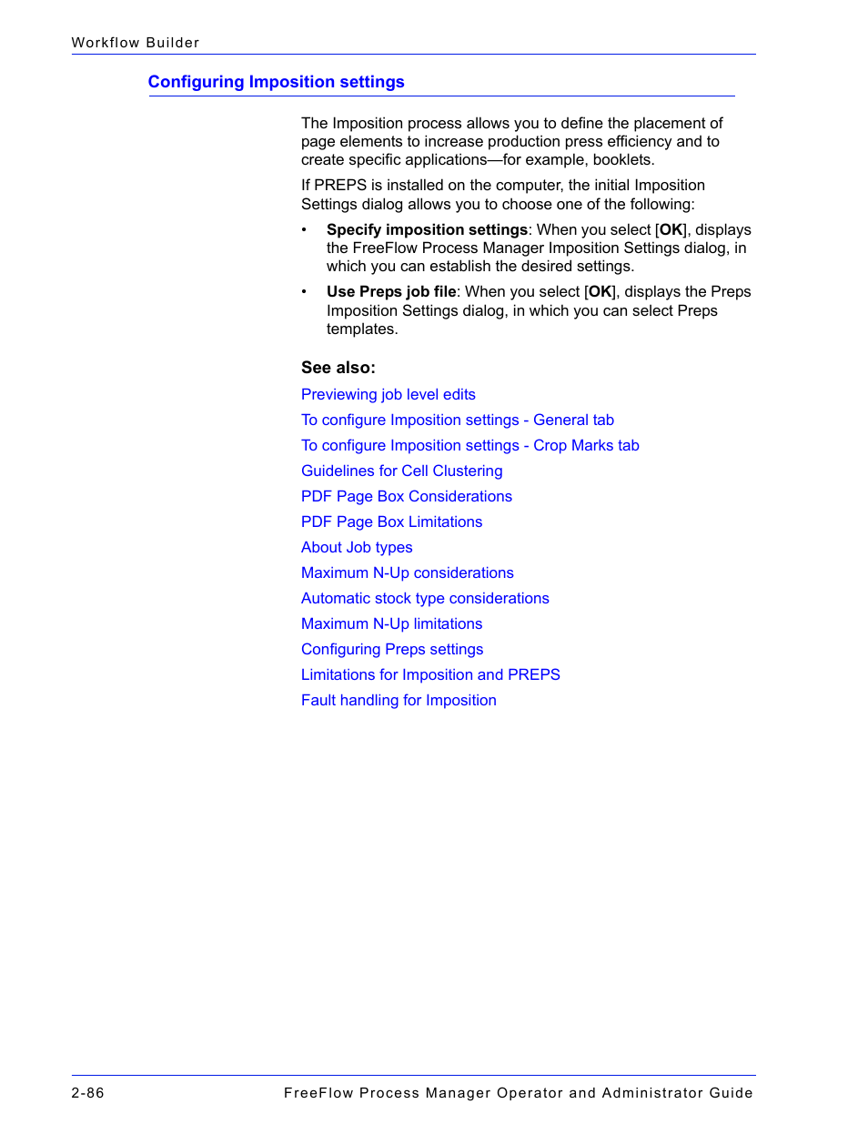 Configuring imposition settings -86 | Xerox 701P47169 User Manual | Page 138 / 308