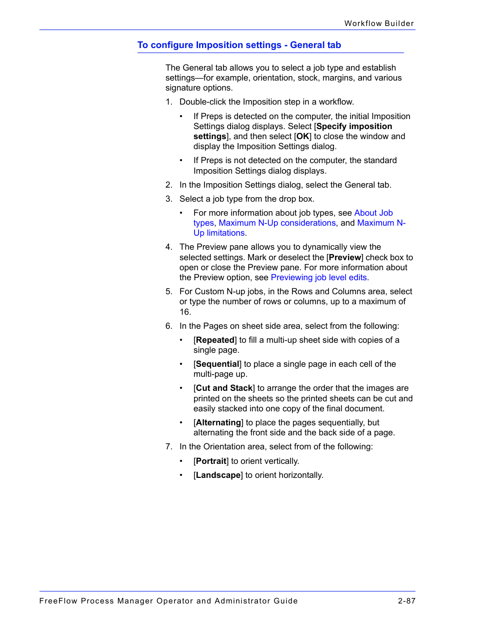 To configure imposition settings - general tab | Xerox 701P47169 User Manual | Page 139 / 308