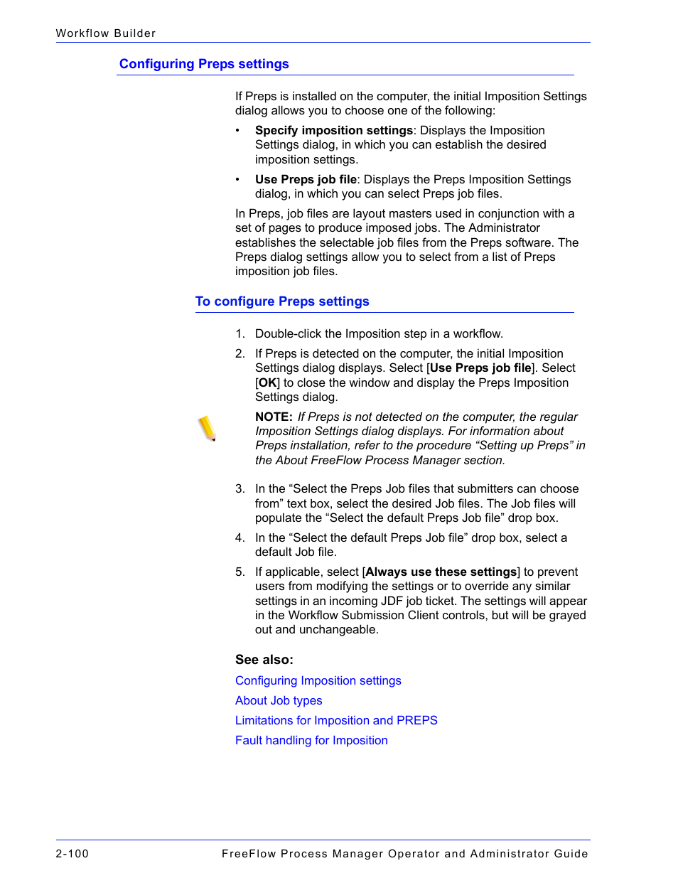 Configuring preps settings -100, Configuring preps settings | Xerox 701P47169 User Manual | Page 152 / 308