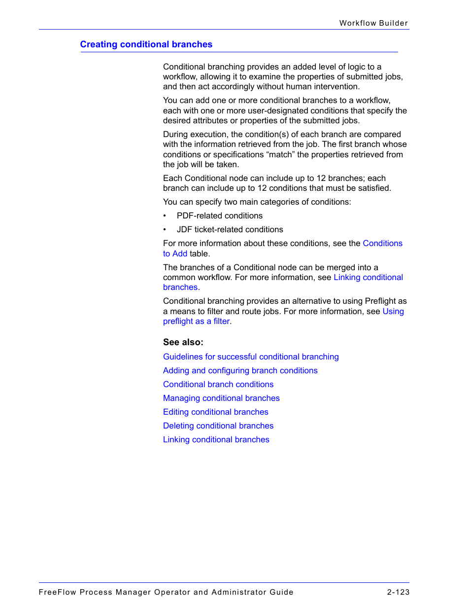 Creating conditional branches -123 | Xerox 701P47169 User Manual | Page 175 / 308