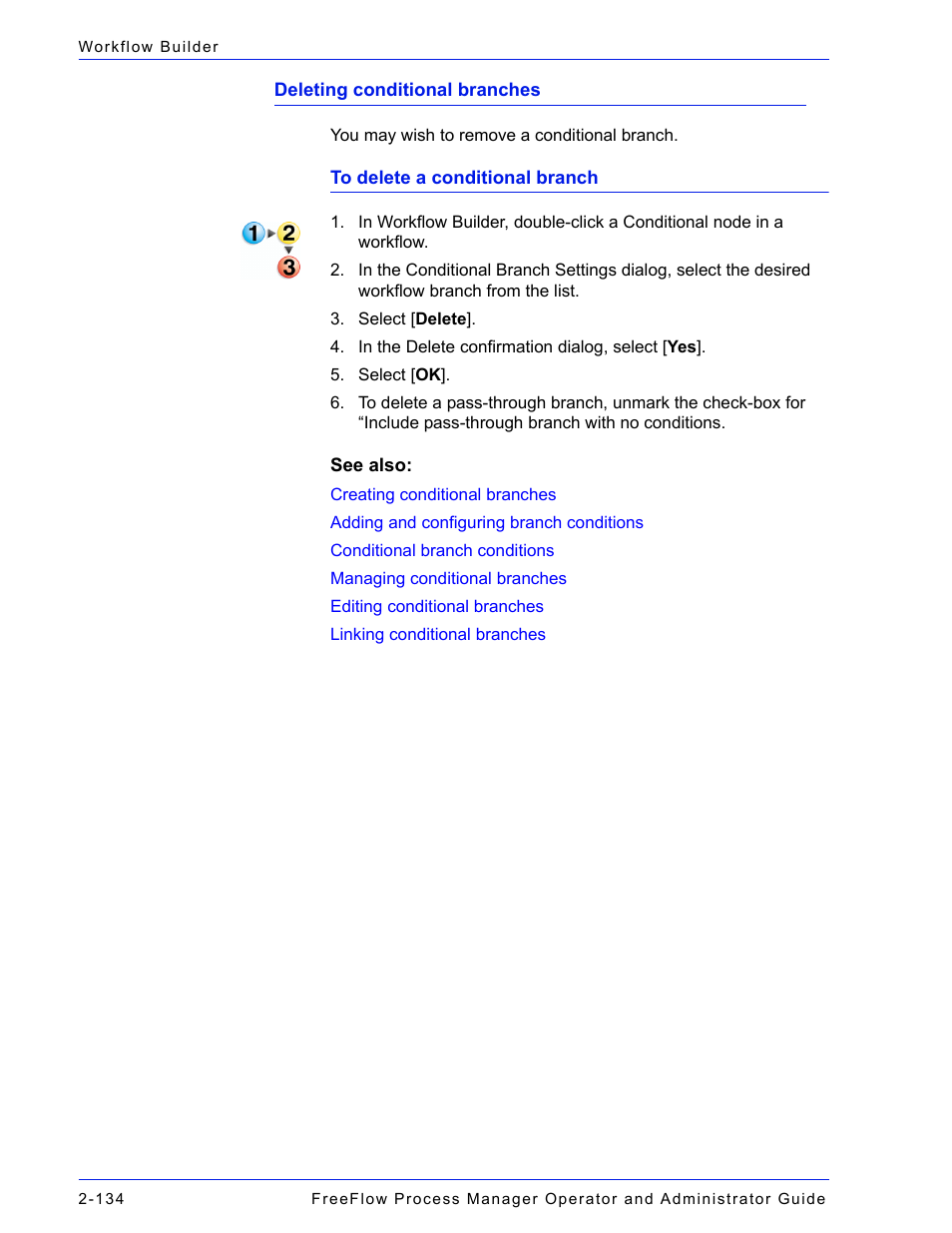 Deleting conditional branches | Xerox 701P47169 User Manual | Page 186 / 308