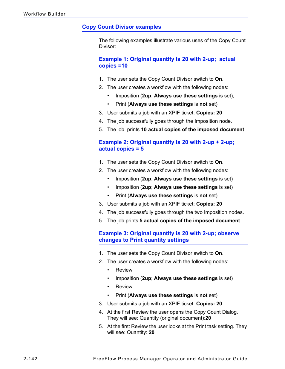 Copy count divisor, Examples | Xerox 701P47169 User Manual | Page 194 / 308